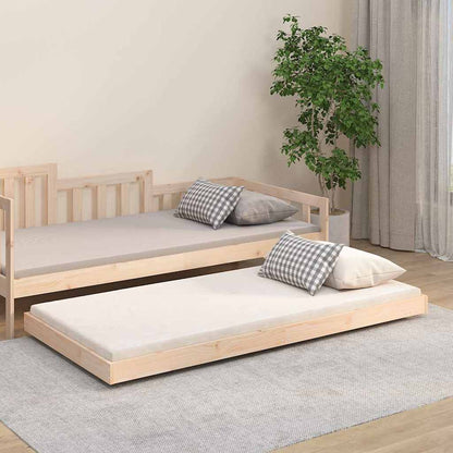 Bed Frame without Mattress Solid Wood Pine Natural 75 cm 190 cm