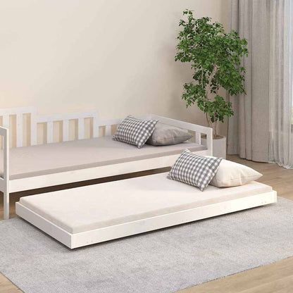 Bed Frame without Mattress Solid Wood Pine White 75 cm 190 cm