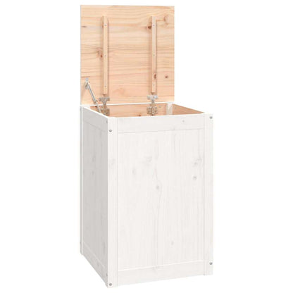 Laundry Box Solid Wood Pine White 44 x 44 x 66 cm