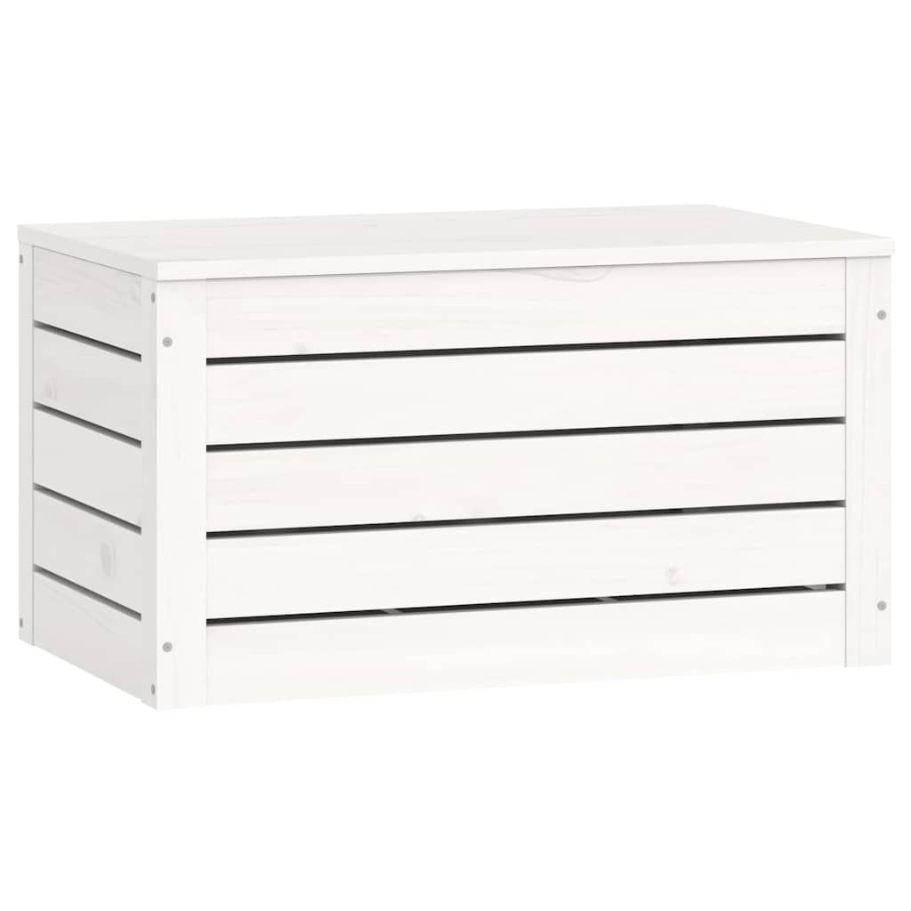 Storage Box 89x36,5x33 cm Solid Wood Pine White 59.5 x 36.5 x 33 cm