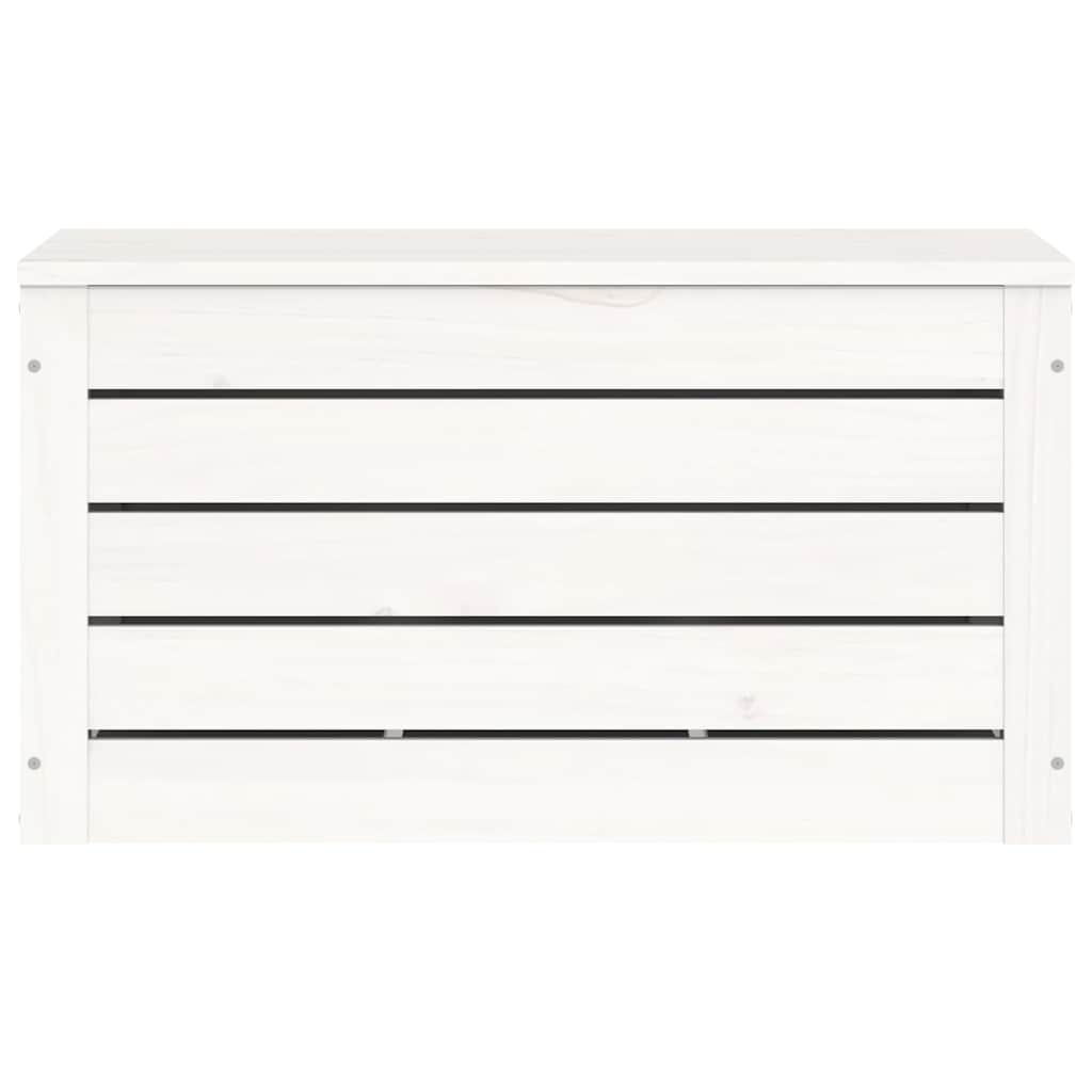 Storage Box 89x36,5x33 cm Solid Wood Pine White 59.5 x 36.5 x 33 cm