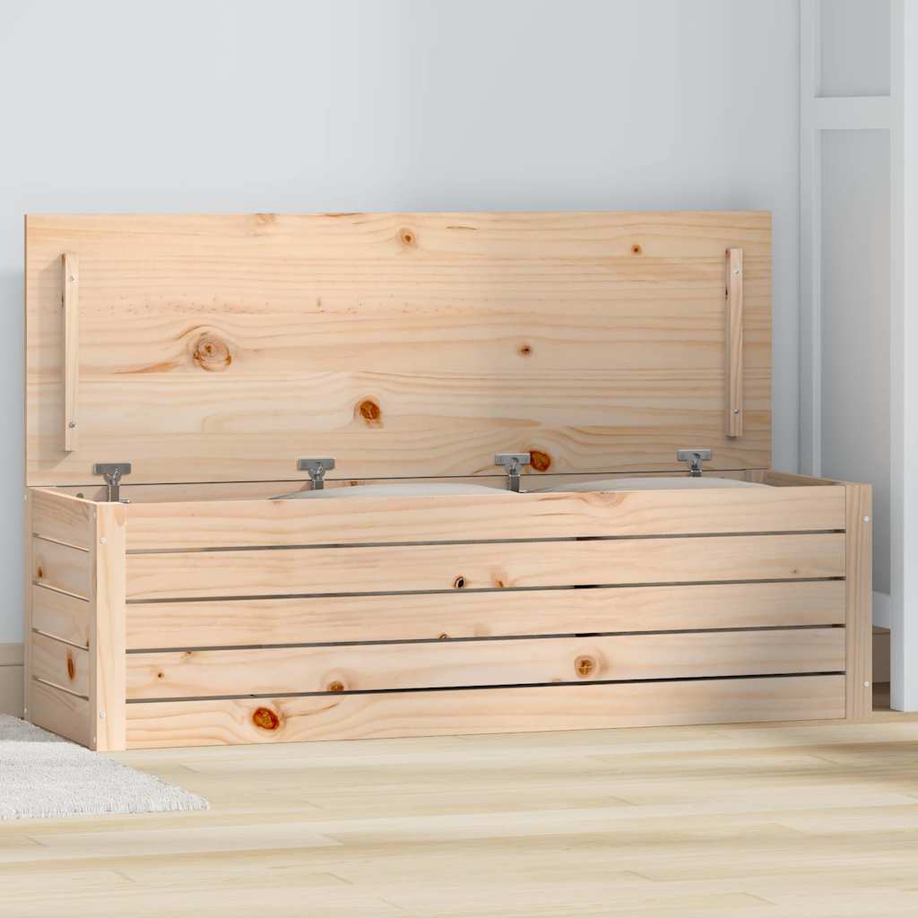 Storage Box 89x36,5x33 cm Solid Wood Pine Natural 109 x 36.5 x 33 cm