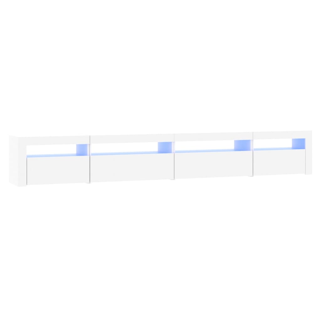 TV Cabinet with LED Lights 270x35x40 cm White 270 cm