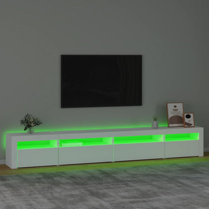 TV Cabinet with LED Lights 270x35x40 cm White 270 cm