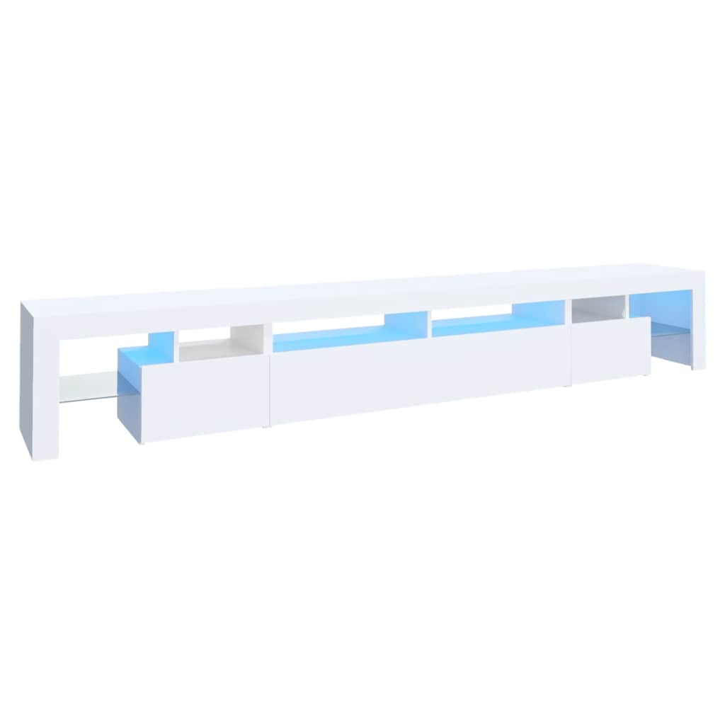 TV Cabinet with LED Lights 260x36.5x40 cm 2 pcs White 260 cm
