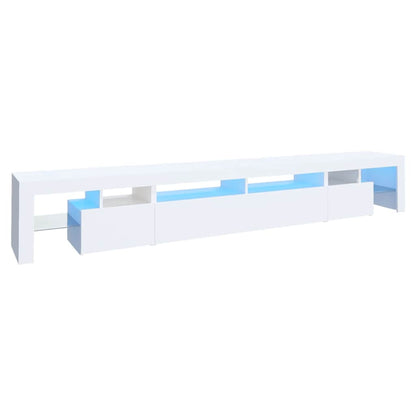 TV Cabinet with LED Lights 260x36.5x40 cm 2 pcs White 260 cm