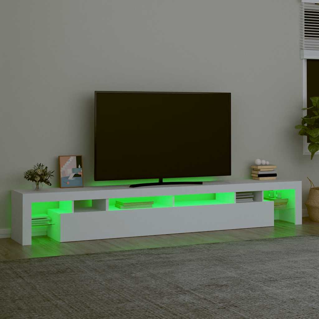 TV Cabinet with LED Lights 260x36.5x40 cm 2 pcs White 260 cm