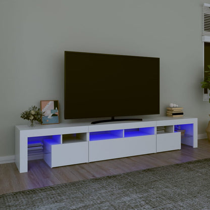TV Cabinet with LED Lights 260x36.5x40 cm 2 pcs White 230 cm