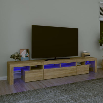 TV Cabinet with LED Lights 260x36.5x40 cm 2 pcs Sonoma oak 230 cm