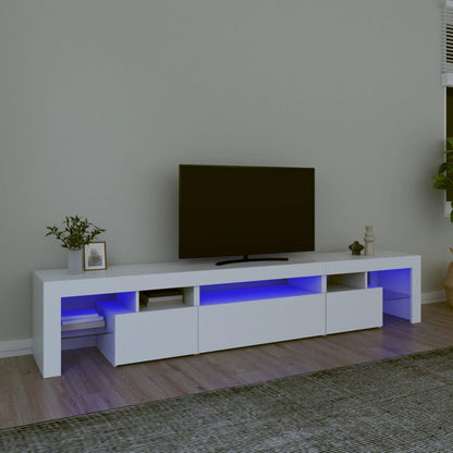 TV Cabinet with LED Lights 260x36.5x40 cm 2 pcs White 215 cm
