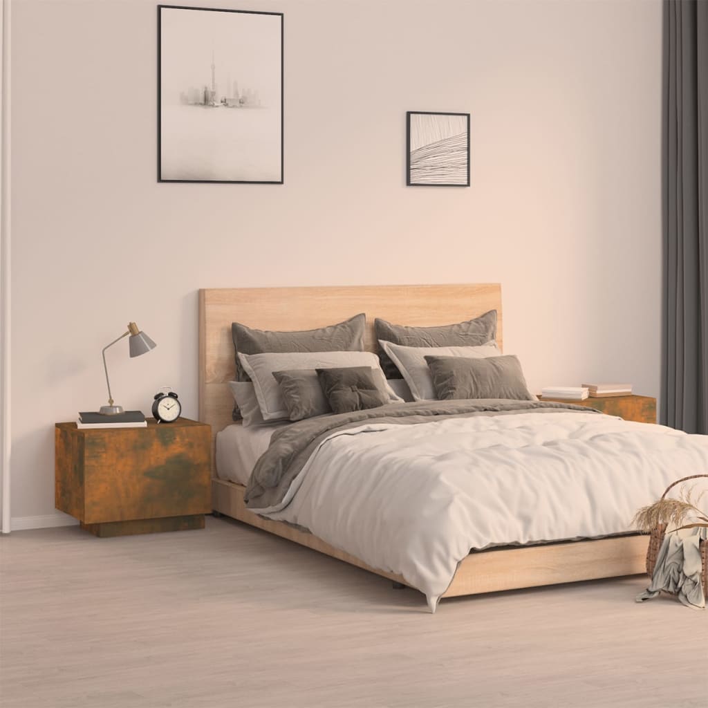 Bedside Cabinet 100x35x40 cm Engineered Wood Smoked oak