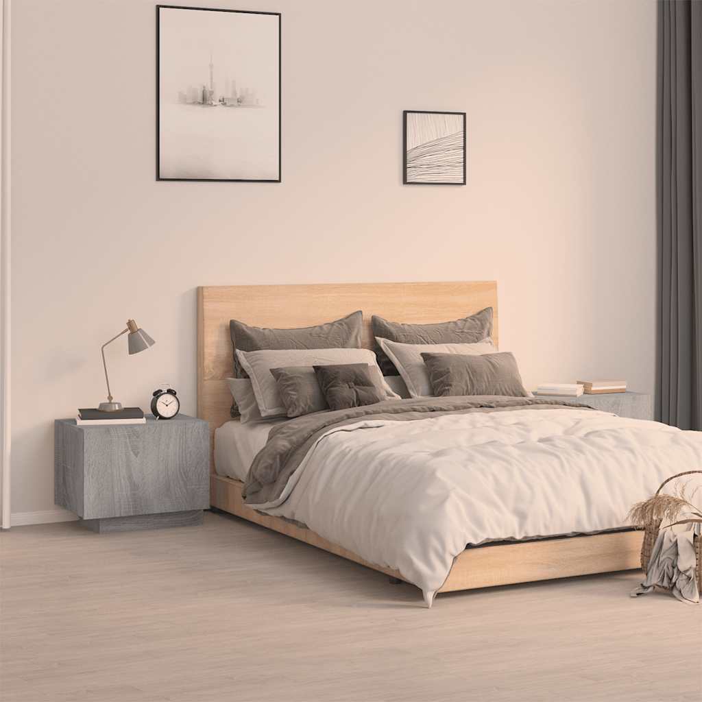 Bedside Cabinet 100x35x40 cm Engineered Wood Grey sonoma