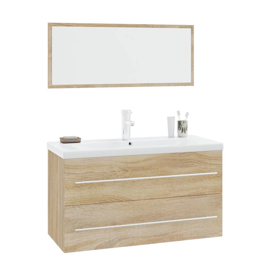 3 Piece Bathroom Furniture Sonoma oak