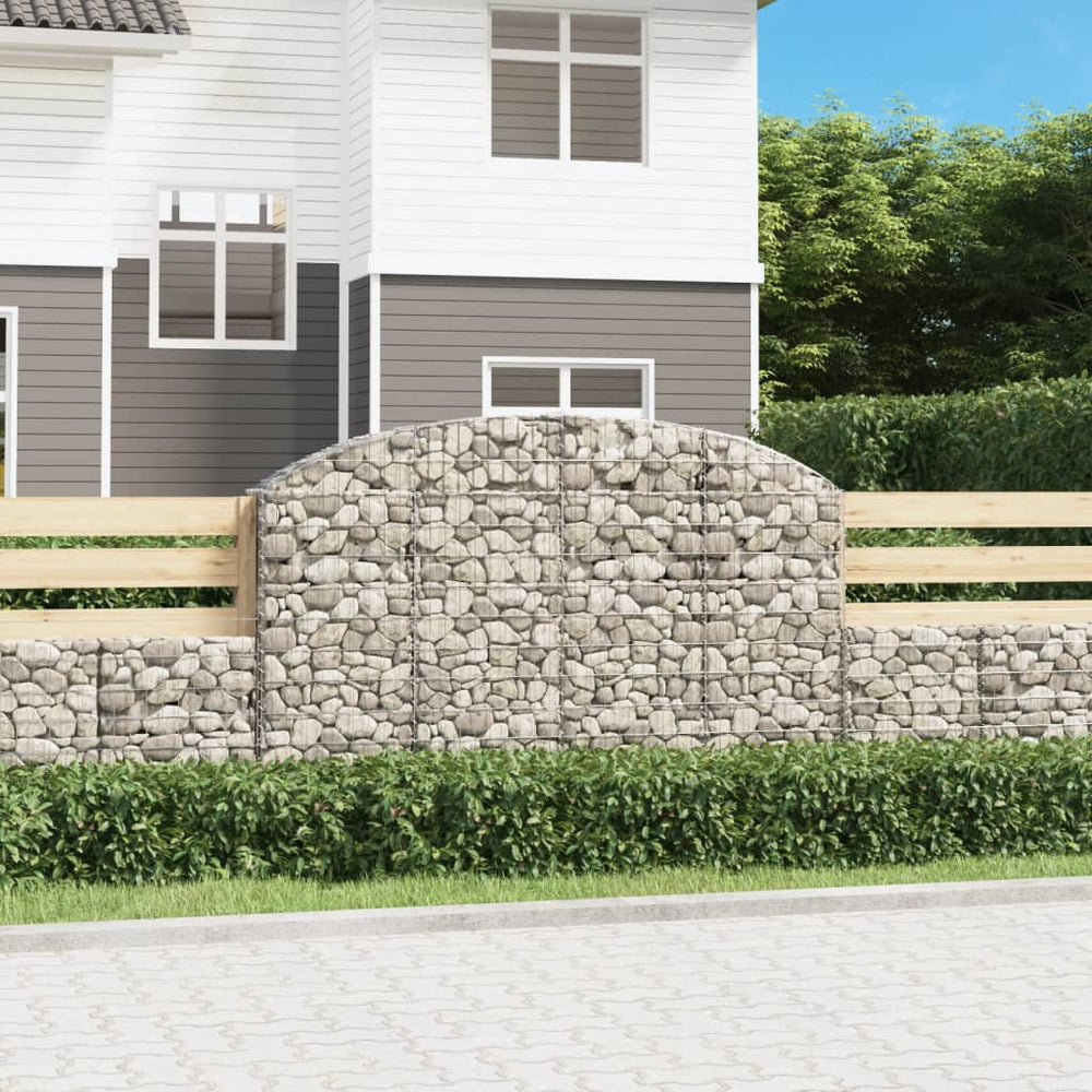 vidaXL Arched Gabion Basket Galvanised Iron 200 x 30 x 40/60 cm – 200 x 50 x 220/240 cm