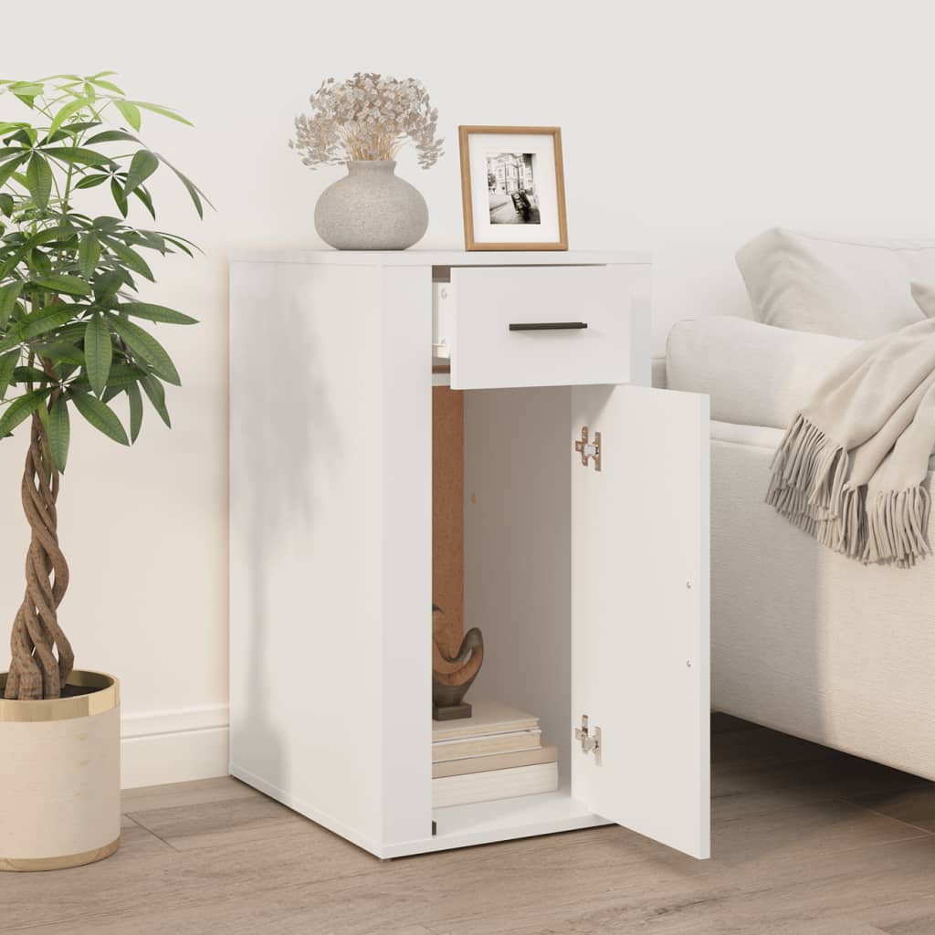 vidaXL Desk Cabinet White 40x49x75 cm Engineered Wood