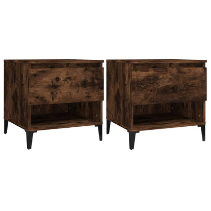 vidaXL Side Tables 2 pcs Smoked Oak 50x46x50 cm Engineered Wood