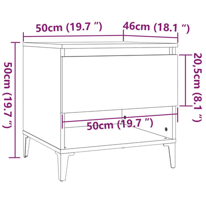 vidaXL Side Tables 2 pcs Smoked Oak 50x46x50 cm Engineered Wood