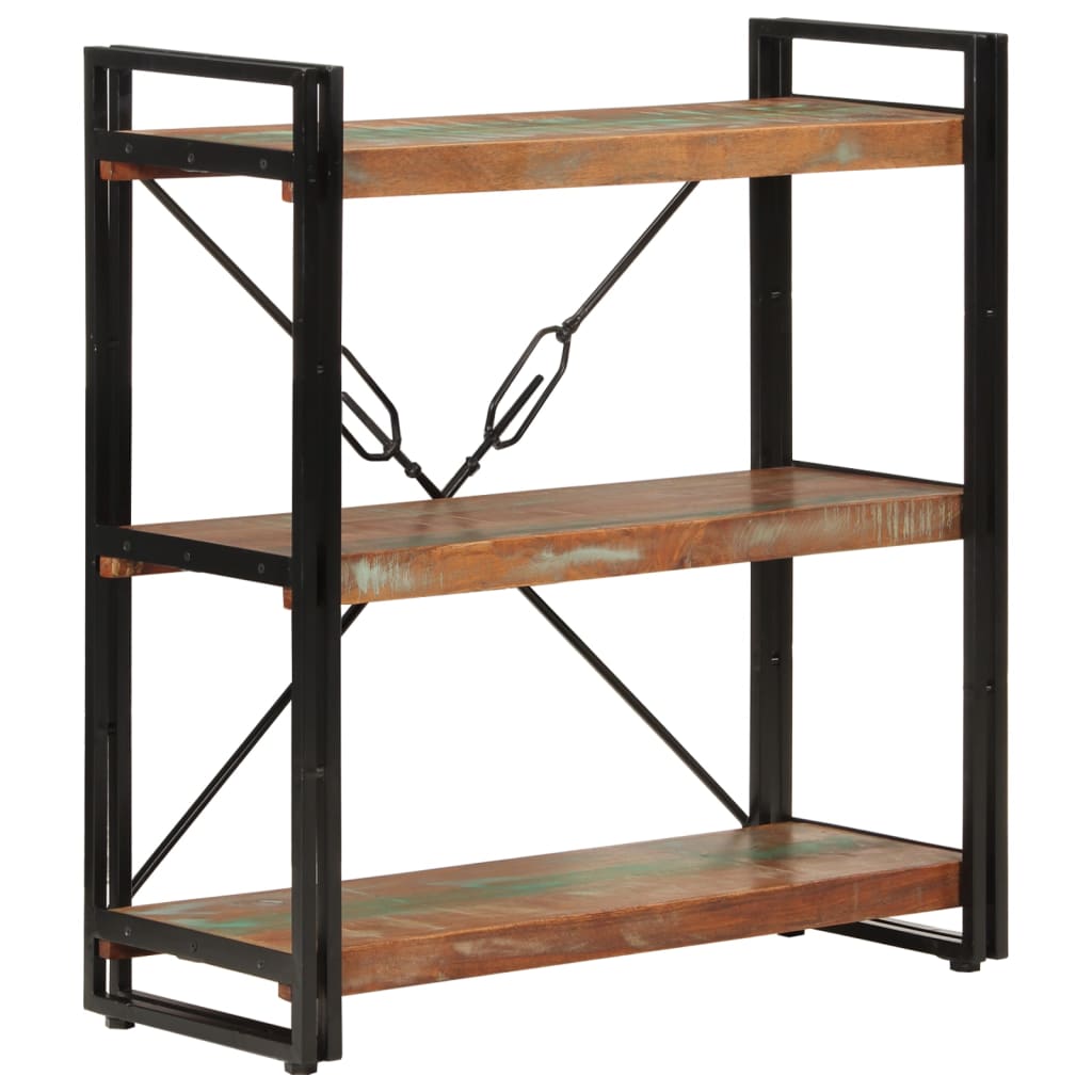 3-Tier Bookcase Brown Height 80 cm 77 cm Solid reclaimed wood