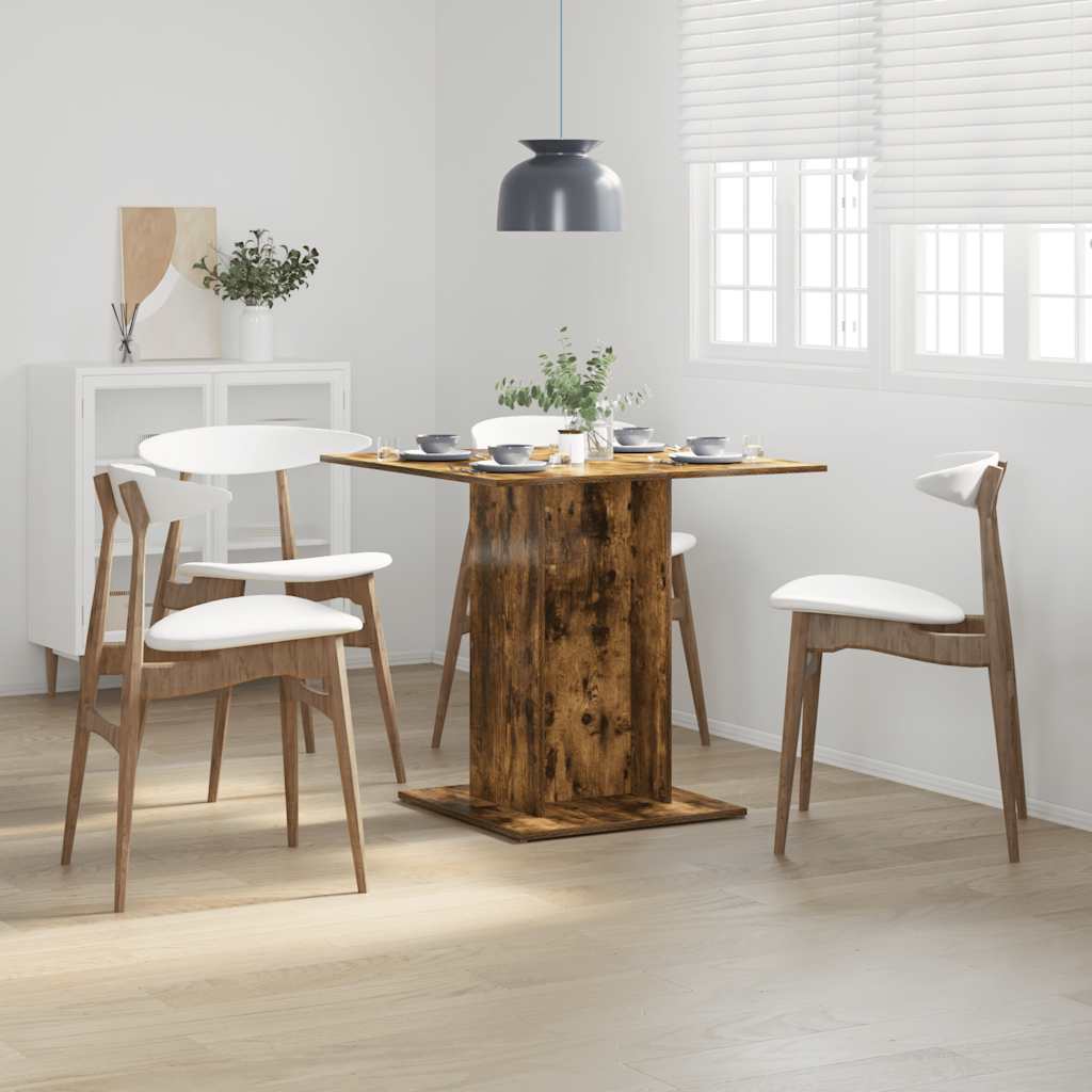 Dining Table 80x80x75 cm Engineered Wood Smoked oak