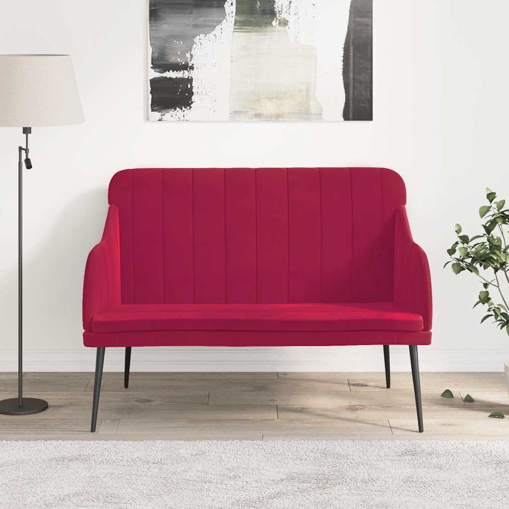 Bench 110x76x80 cm Velvet Wine red
