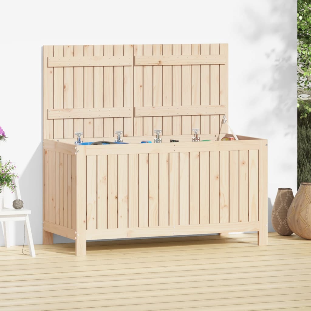 Garden Storage Box Solid Wood Pine Height 64 cm Natural pine 121 cm 55 cm
