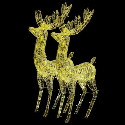 XXL Acrylic Christmas Reindeers 250 LED 180 cm 2 pcs Width 96 cm Warm white