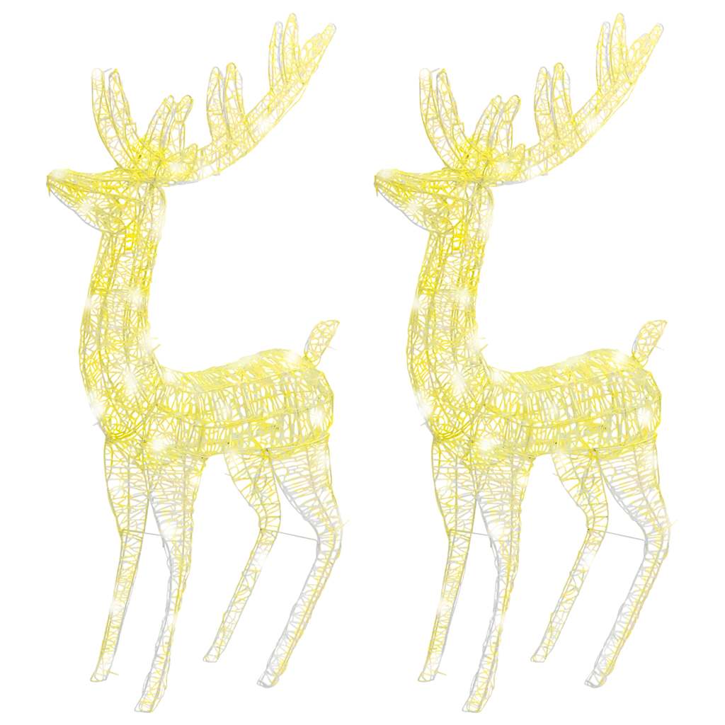 XXL Acrylic Christmas Reindeers 250 LED 180 cm 2 pcs Width 96 cm Warm white