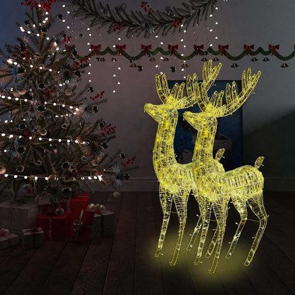 XXL Acrylic Christmas Reindeers 250 LED 180 cm 2 pcs Width 96 cm Warm white