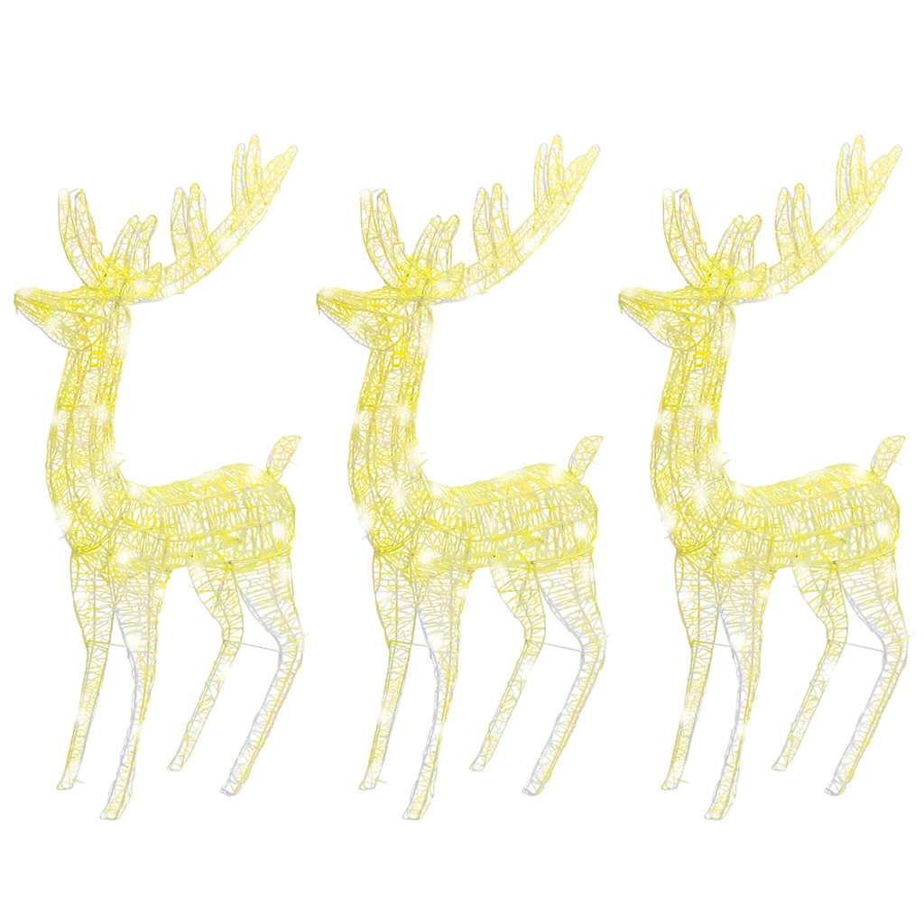 vidaXL XXL Acrylic Christmas Reindeers 250 LED 3 pcs 180 cm Warm White 2
