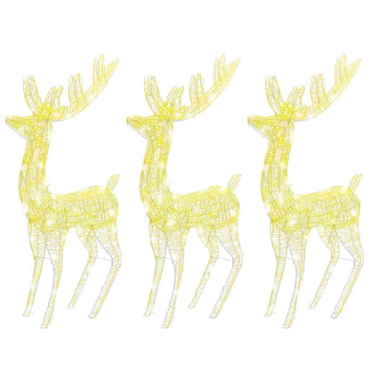 vidaXL XXL Acrylic Christmas Reindeers 250 LED 3 pcs 180 cm Warm White 2