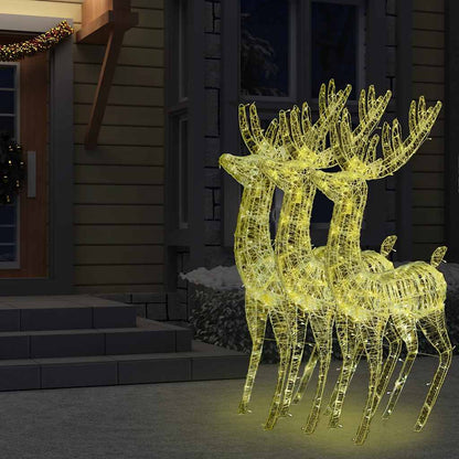 vidaXL XXL Acrylic Christmas Reindeers 250 LED 3 pcs 180 cm Warm White 4