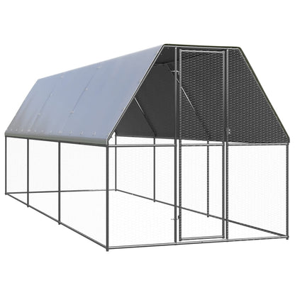 vidaXL Outdoor Chicken Cage Galvanised Steel