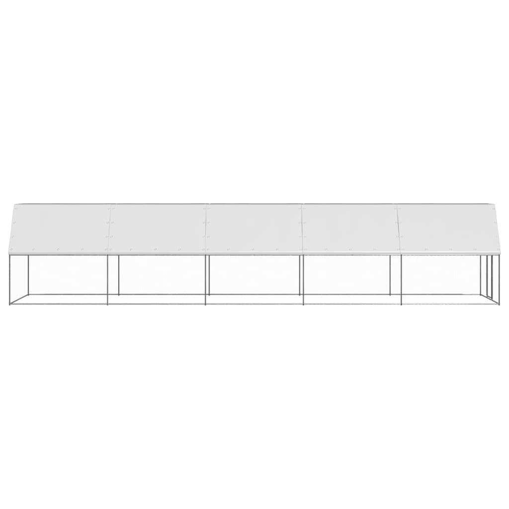 vidaXL Outdoor Chicken Cage 2x10x2 m Galvanised Steel 3