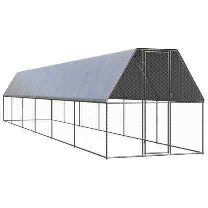 vidaXL Outdoor Chicken Cage 2x12x2 m Galvanised Steel 1