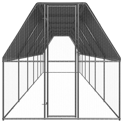 vidaXL Outdoor Chicken Cage 2x12x2 m Galvanised Steel 2