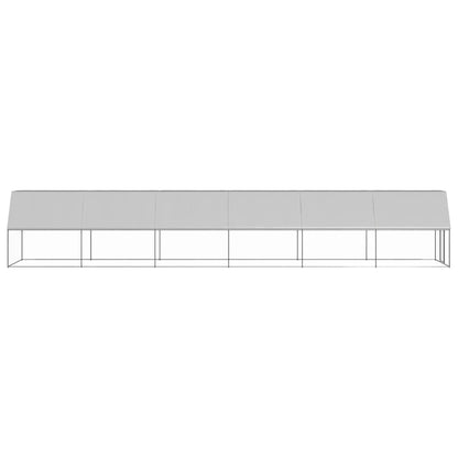 vidaXL Outdoor Chicken Cage 2x12x2 m Galvanised Steel 3