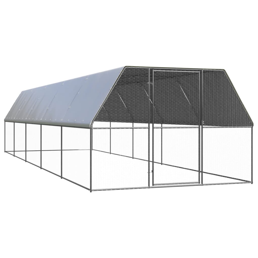 vidaXL Outdoor Chicken Cage 3x10x2 m Galvanised Steel 1
