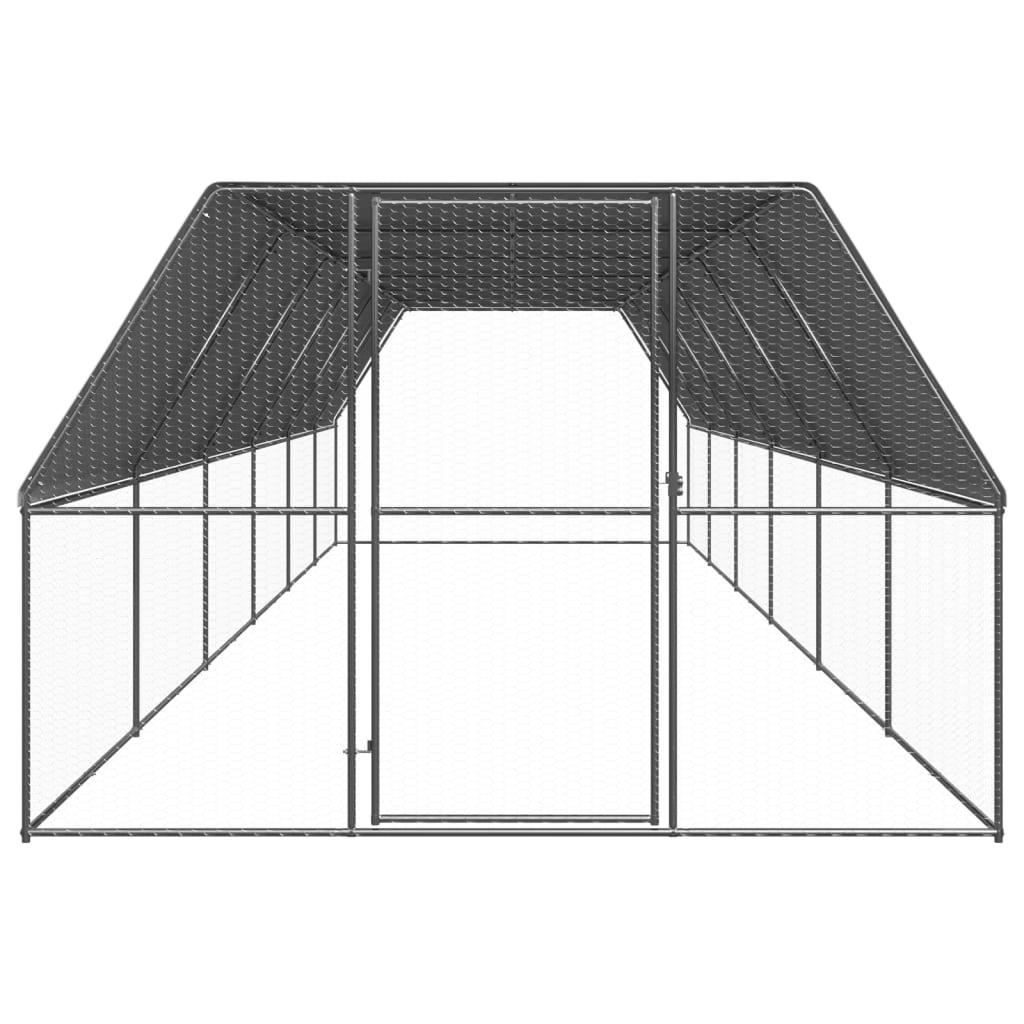 vidaXL Outdoor Chicken Cage 3x12x2 m Galvanised Steel 2