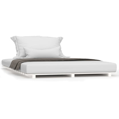 Bed Frame without Mattress Solid Wood Pine Length 200 cm White 120 cm