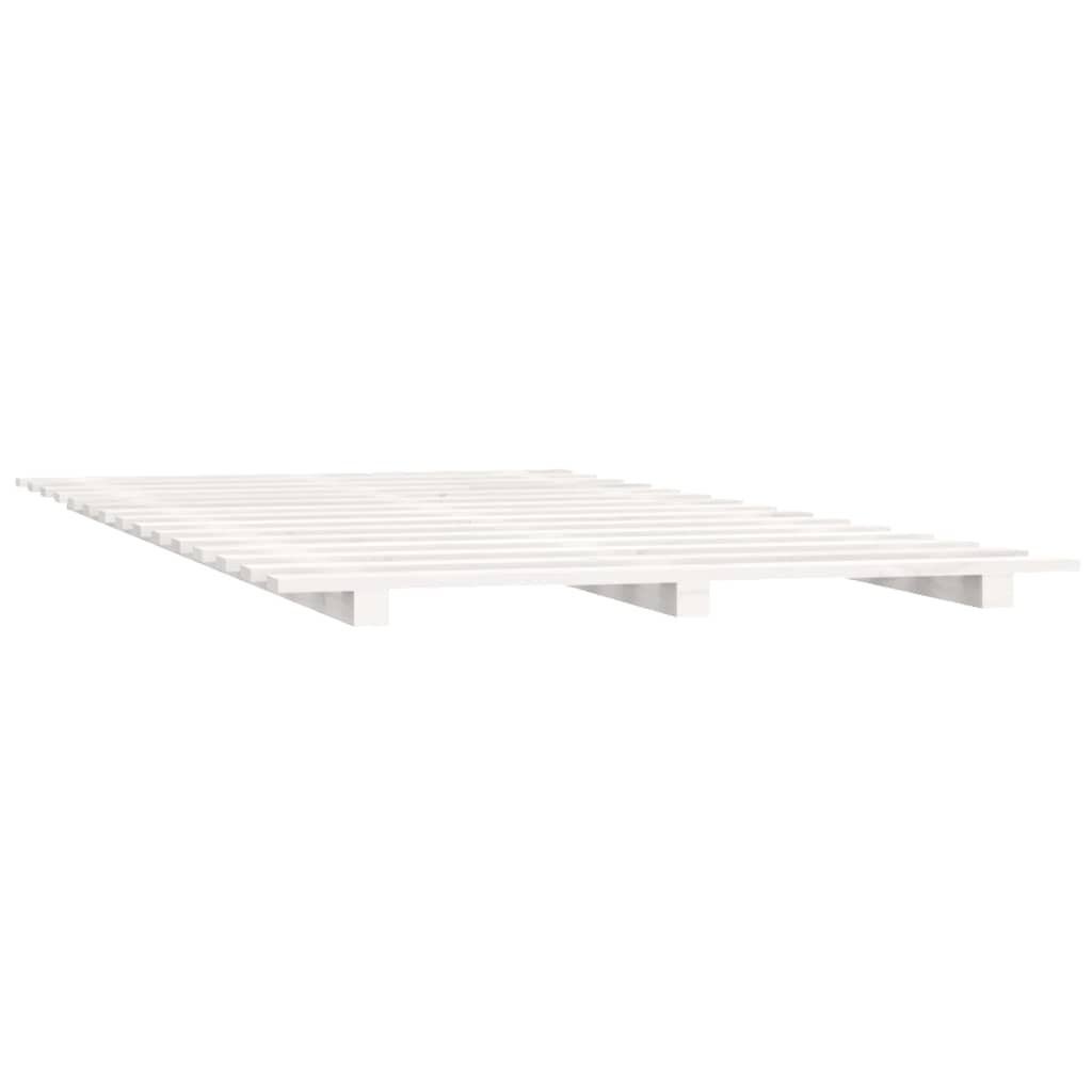Bed Frame without Mattress Solid Wood Pine Length 200 cm White 120 cm
