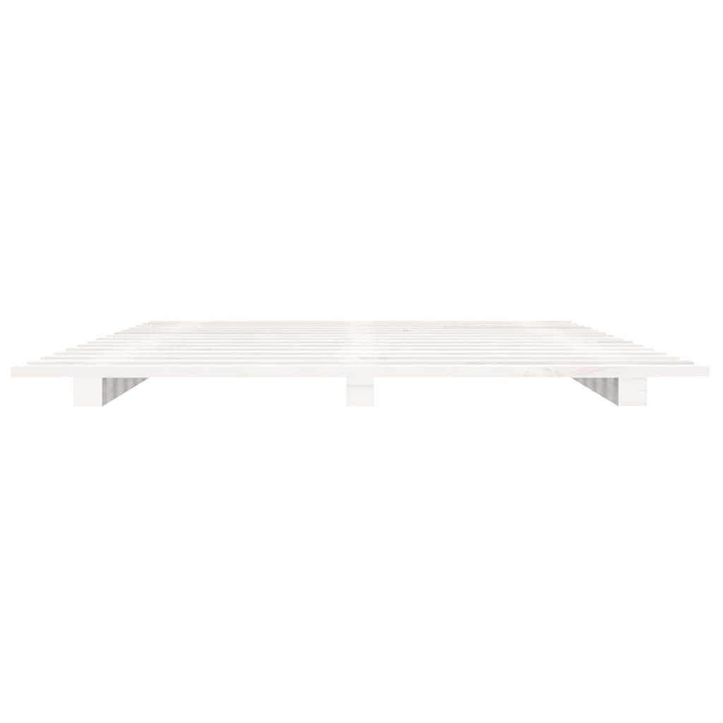 Bed Frame without Mattress Solid Wood Pine Length 200 cm White 120 cm
