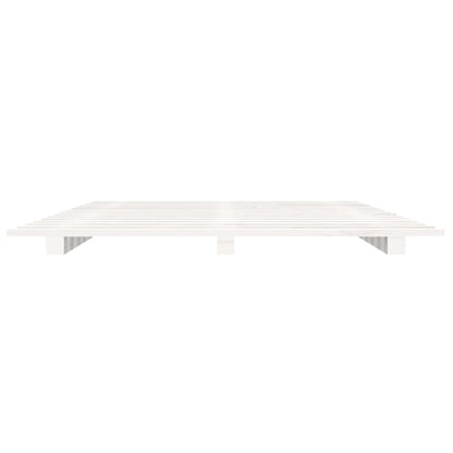 Bed Frame without Mattress Solid Wood Pine Length 200 cm White 120 cm