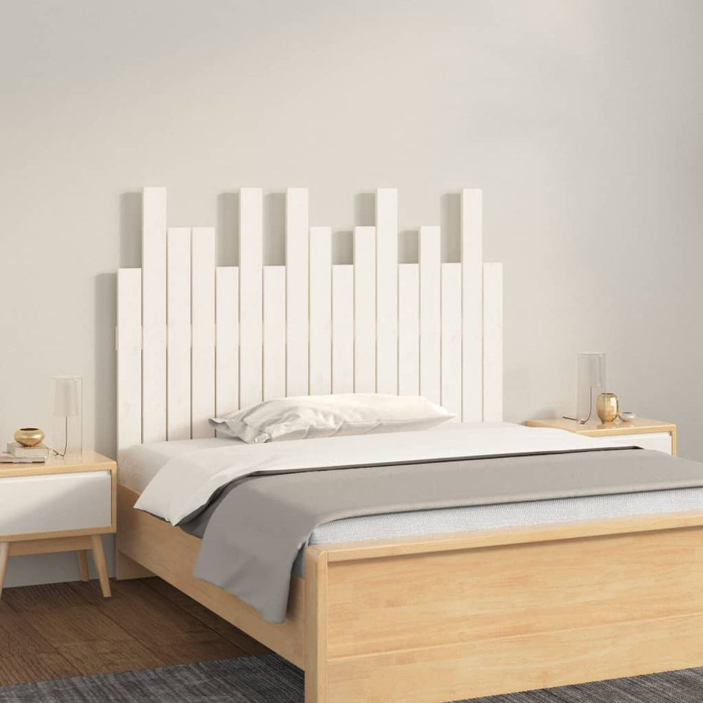 vidaXL Wall Headboard 108x3x80 cm Solid Wood Pine White