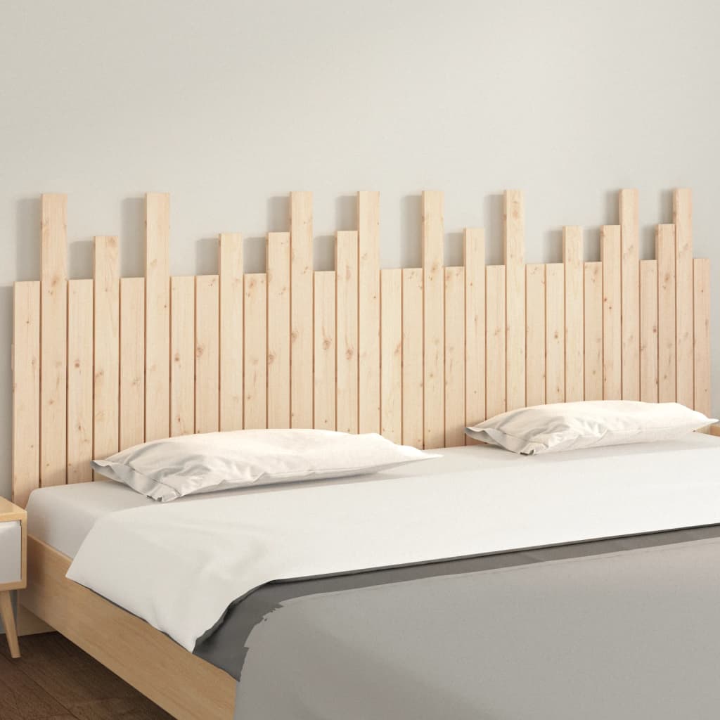 Wall Headboard 108x3x80 cm Solid Wood Pine Natural 204 x 80 cm