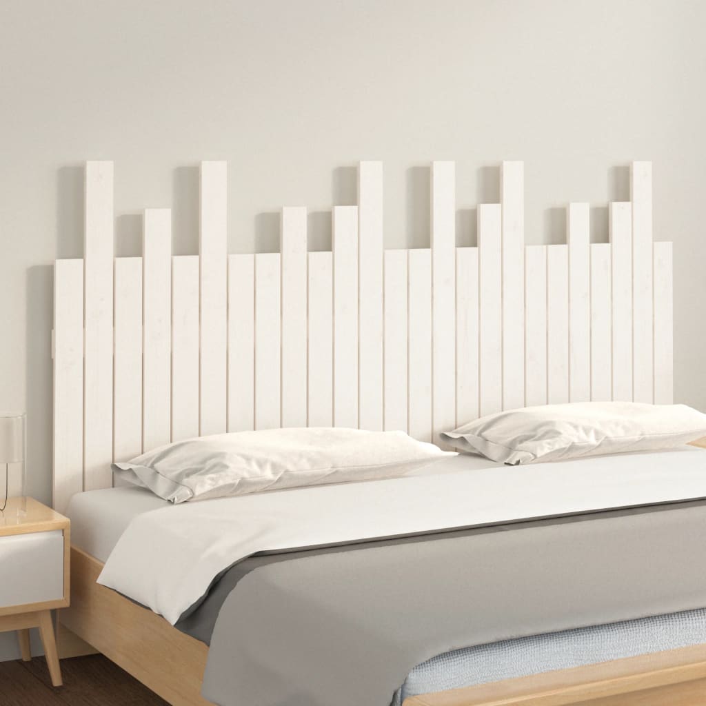 Wall Headboard 108x3x80 cm Solid Wood Pine White 159.5 x 80 cm