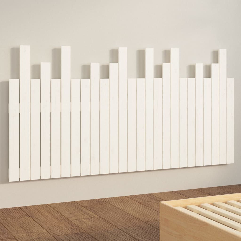 Wall Headboard 108x3x80 cm Solid Wood Pine White 159.5 x 80 cm