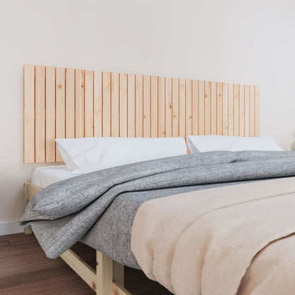 Wall Headboard 108x3x60 cm Solid Wood Pine Natural 204 cm
