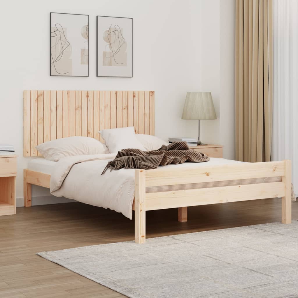 Wall Headboard 108x3x60 cm Solid Wood Pine Natural 140 cm
