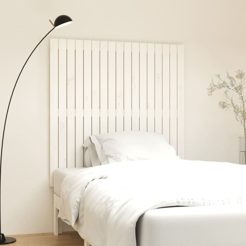 vidaXL Wall Headboard 108x3x110 cm Solid Wood Pine White