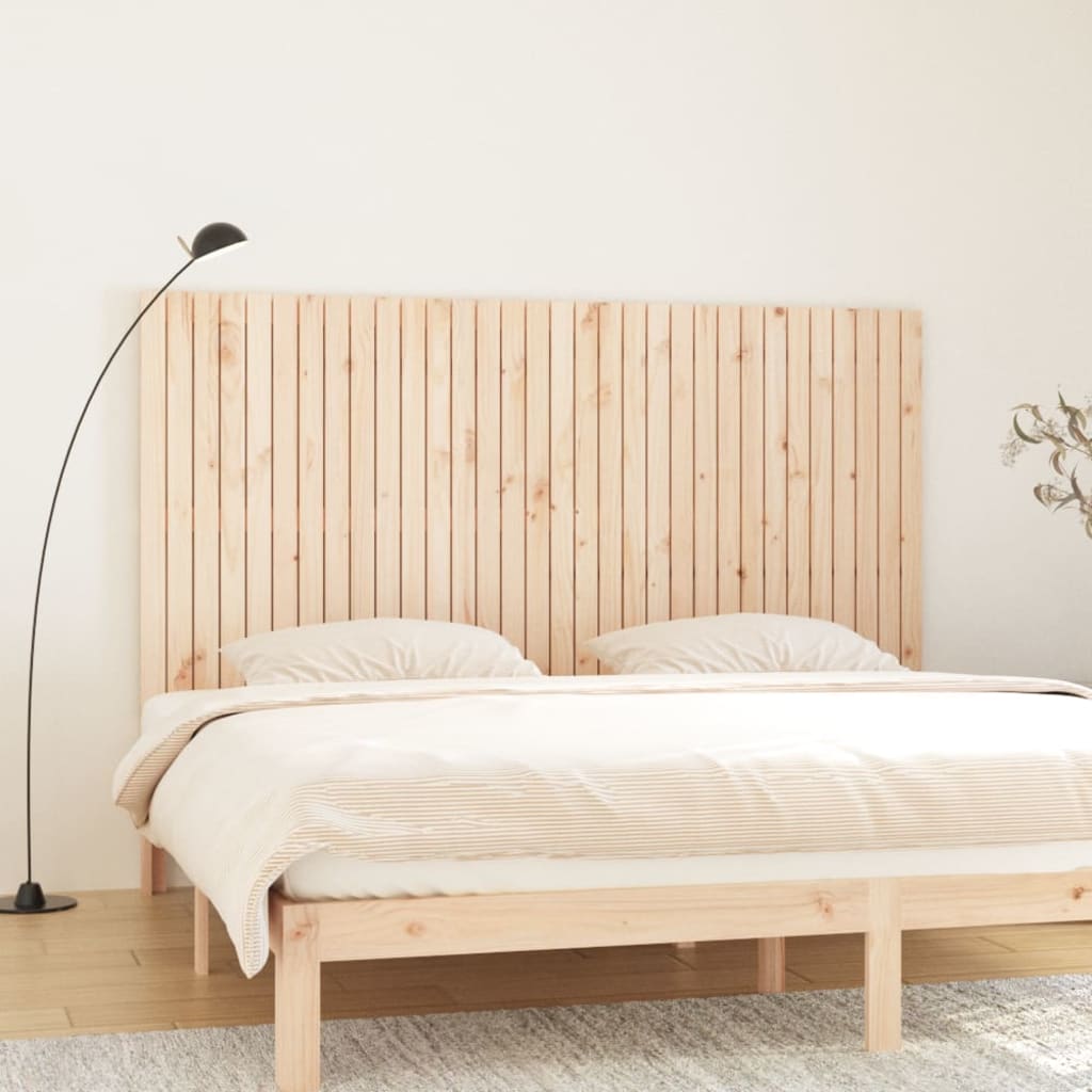 Wall Headboard 108x3x110 cm Solid Wood Pine Natural 204 cm